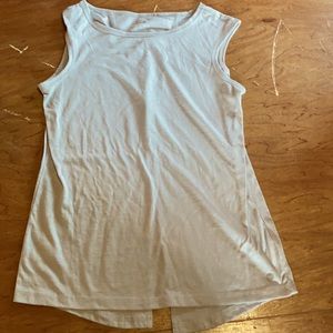 Gray open mesh back Apana tank top